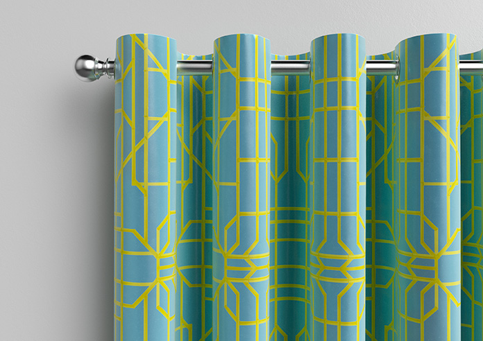 Bamboo Candy, Yellow Blue - Made To Measure Curtains - Image 12